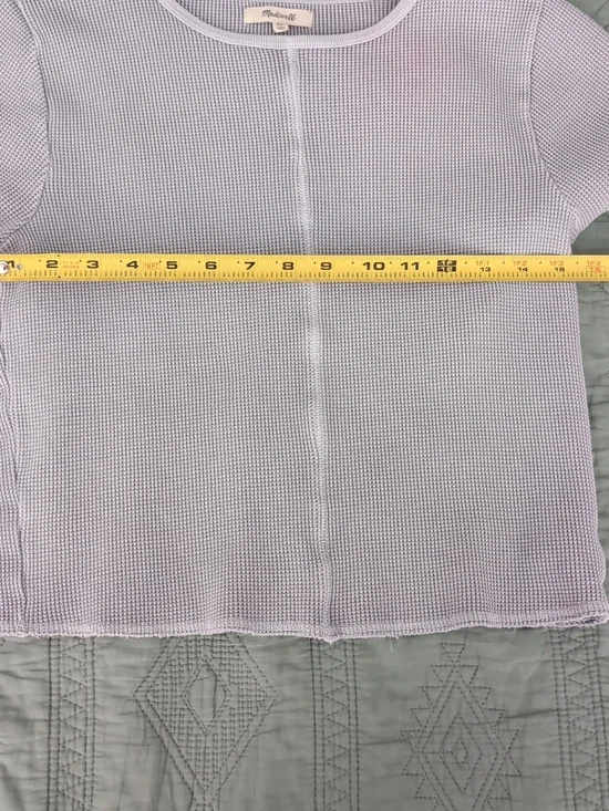 Madewell Cropped Waffle Knit Crew Neck T Shirt Size XL - Picture 6 of 7